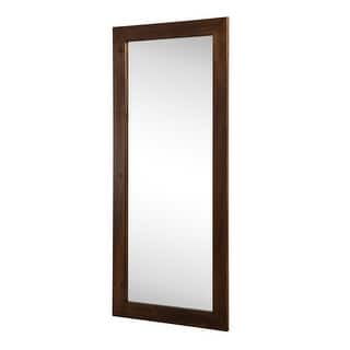 Solid Wood Right Angle Rectangular Full Length Mirror with Stand - Walnut - 71"x31"