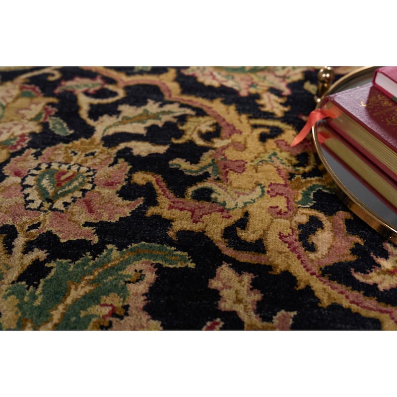 EXQUISITE RUGS ONE-OF-A-KIND Polonaise Hand Knotted Black Rug - 14'x18'