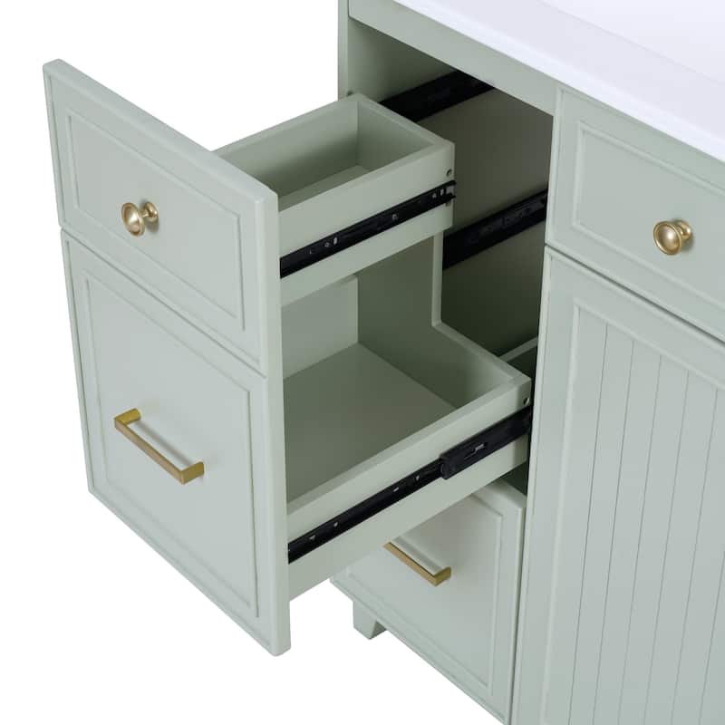Bathroom Vanity With Sink In 36 Inch, Freestanding Bathroom Vanity With Soft Close Door