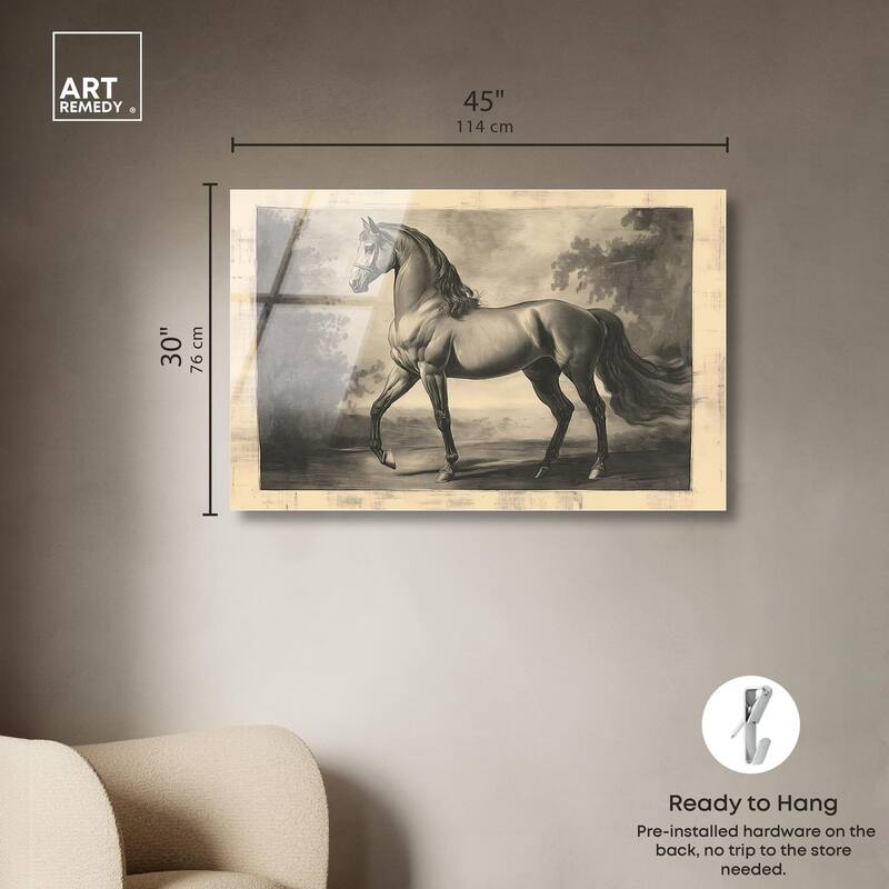 Sketch of a Stallion Acrylic by Art Remedy, Ready to Hang