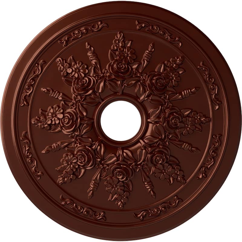 23 5/8"OD x 4"ID x 1 1/2"P Rose and Ribbon Ceiling Medallion