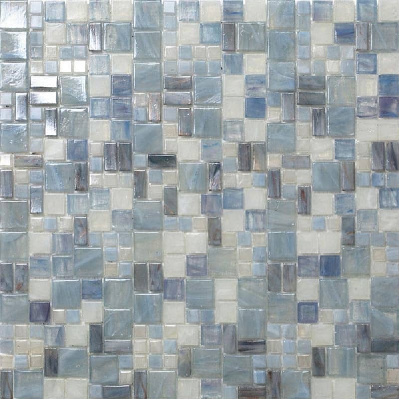 Apollo tile 12" x 12" Majeste Glossy Light Blue Glass Tile (10.85 sq ft/case) - 10 Pack
