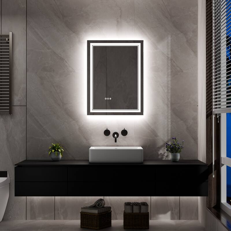 Modland Small Size LED Bathroom Mirror Back & Front Lighted Anti-Fog