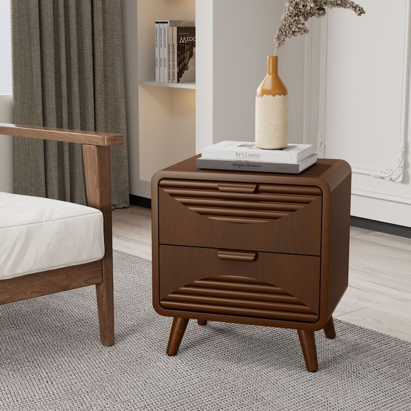 SUNBURY Mid-Century Modern Nightstands with Drawers (Set of 2)