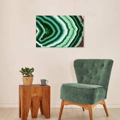 Wynwood Studio Abstract Jade Geode Green and Modern & Contemporary Wall Art Canvas Print