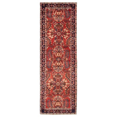 ECARPETGALLERY Hand-knotted Anadol Red Wool Rug - 3' 2" x 9' 11"