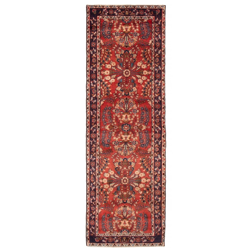 ECARPETGALLERY Hand-knotted Anadol Red Wool Rug - 3' 2" x 9' 11"