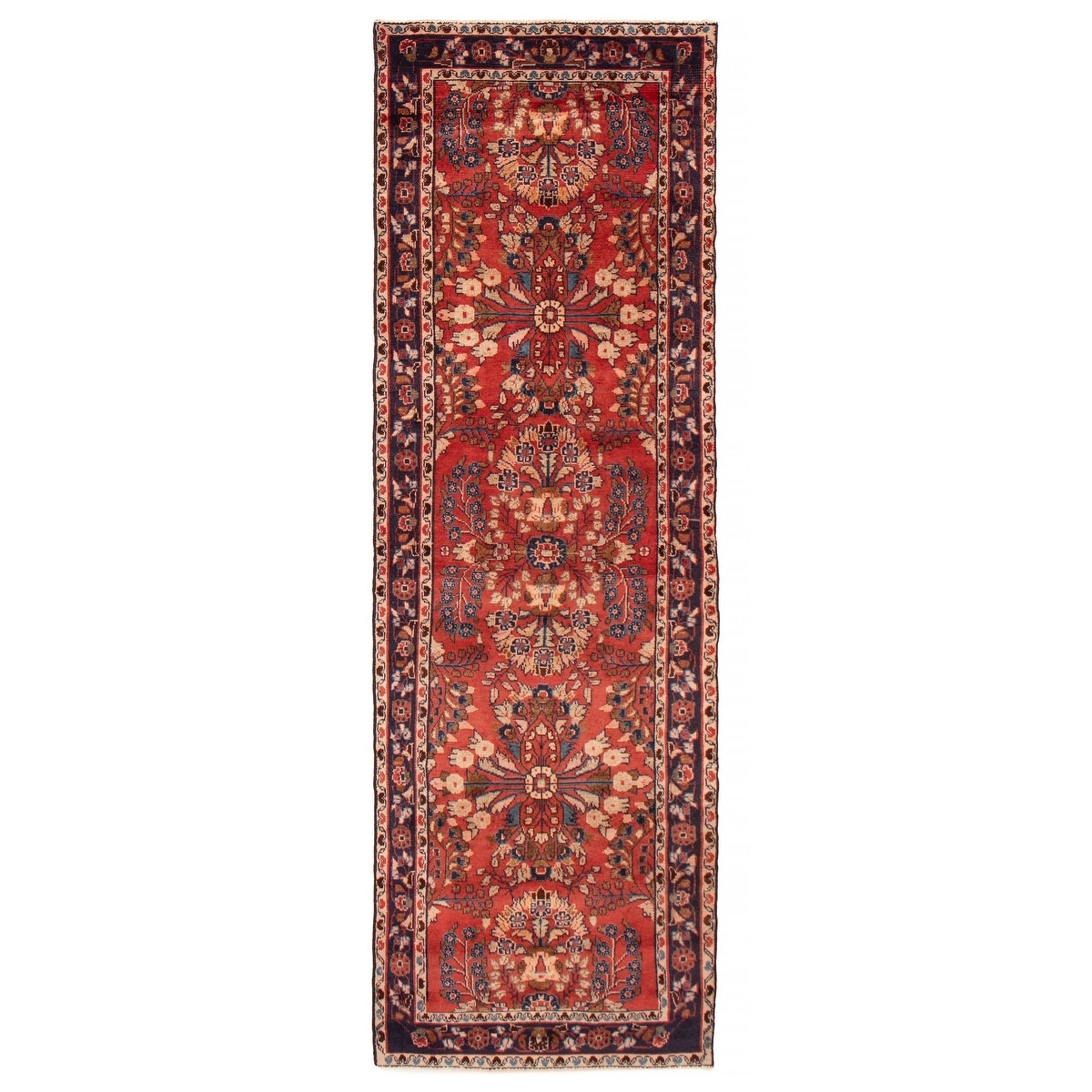 ECARPETGALLERY Hand-knotted Anadol Red Wool Rug - 3' 2" x 9' 11"
