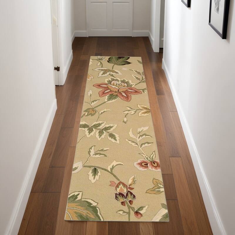 Garej Abstract Stain Resistant Area Rug By HomeRoots - 96' X '27' X '0.25 - 96' X '27' X '0.25 - Cream/Onyx - Runner