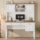 preview thumbnail 82 of 156, Farmhouse Executive L Shaped Desk Home Office Desk with Drawers and Storage Cabinet & Power Outlet
