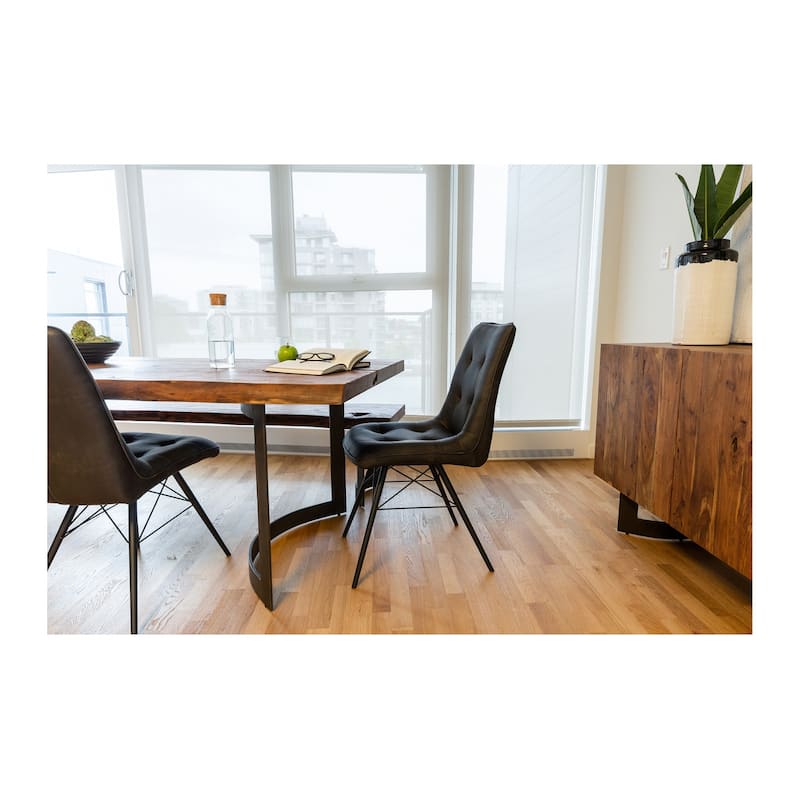 Aurelle Home Bennett Rustic Farmhouse Live Edge Dining Table