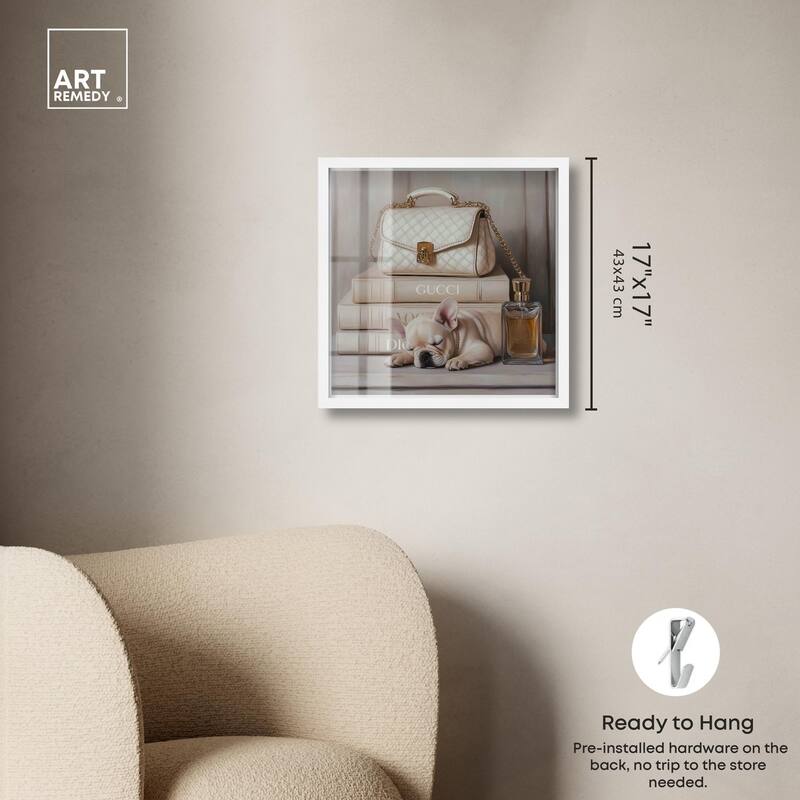 Ivory Books and Frenchie Shadowbox by Art Remedy