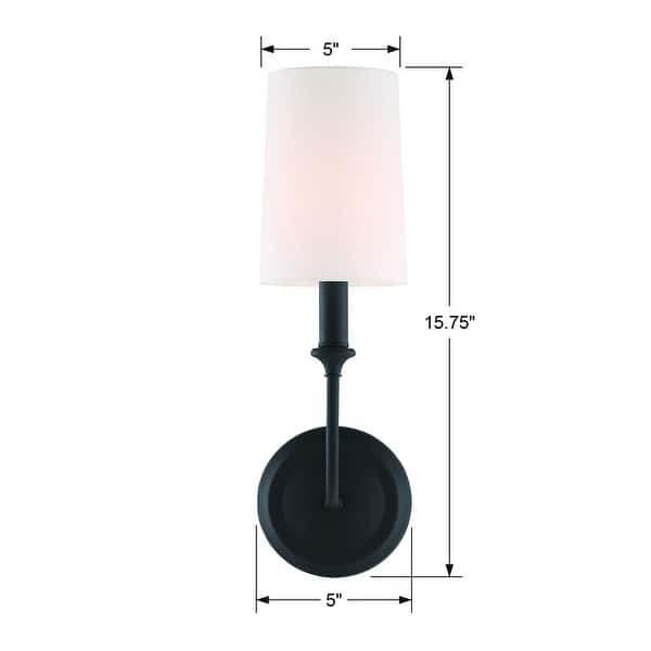 Libby Langdon For Crystorama Sylvan 1 Light Black Forged Sconce - 4.87'' W x 15.75'' H x 7.75'' D