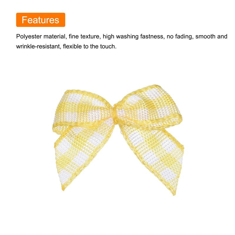 60Pcs Mini Gingham Ribbon Bow 1" Checkered Ribbon Bows Multicolor