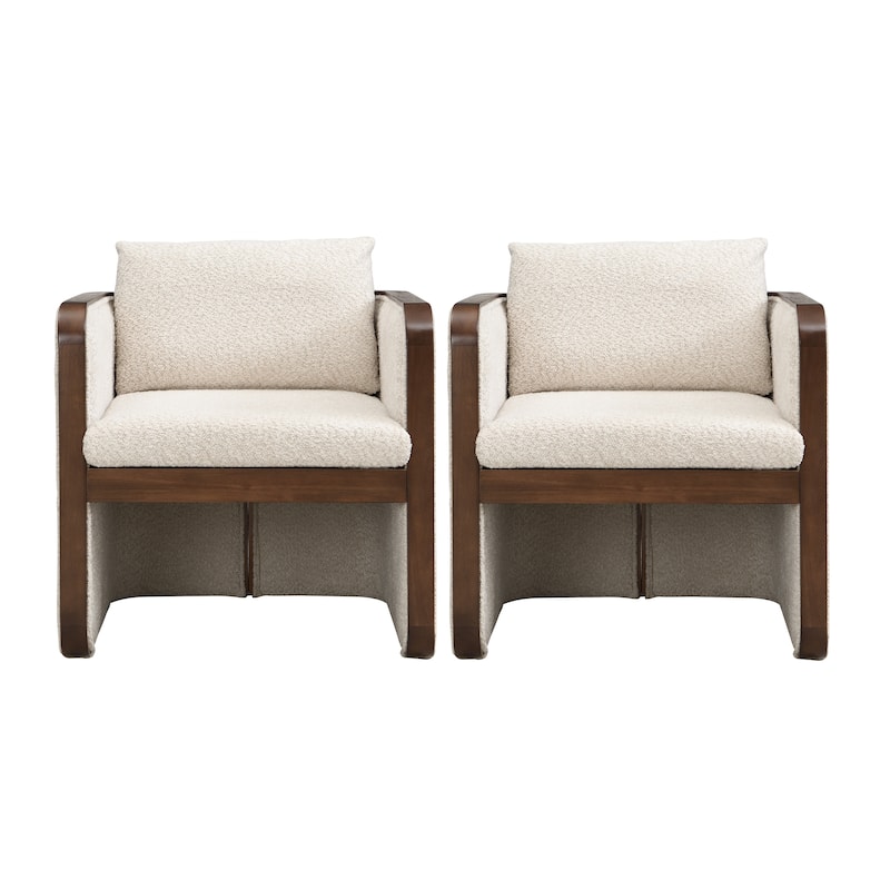 Christopher Knight Home Thaloren Rubberwood Fabric Arm Chair with Upholstered Accent