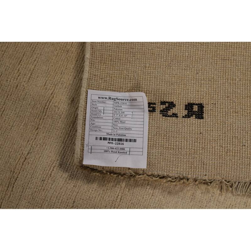 Solid Modern Gabbeh Oriental Rug Handmade Living Room Wool Carpet - 6'10" x 9'7"