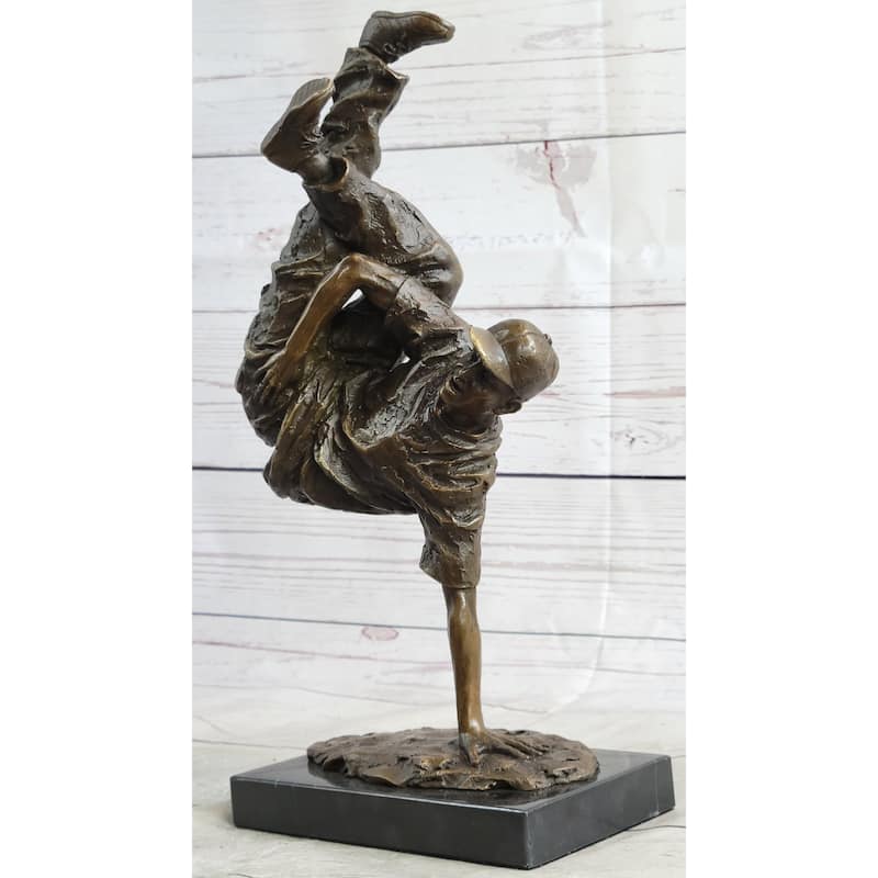 Hip Hop Breakdancer Bronze Metal Statue Sculpture Figure Signed Original Art 12 Inches X 6 Inches