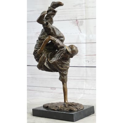 Hip Hop Breakdancer Bronze Metal Statue Sculpture Figure Signed Original Art 12 Inches X 6 Inches