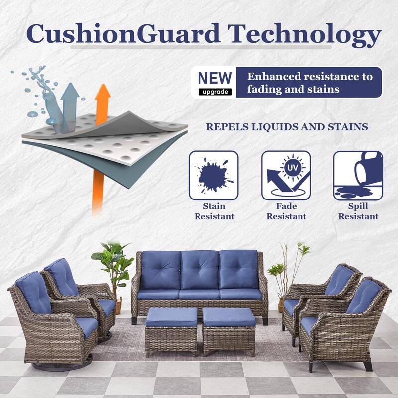 Gymojoy 4-Piece Patio Outdoor Bistro Rocking Chair Set - Grey