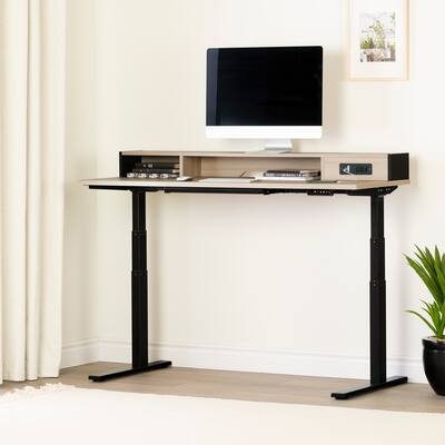 South Shore Zelia Adjustable Height Standing Desk with Built In Power Bar
