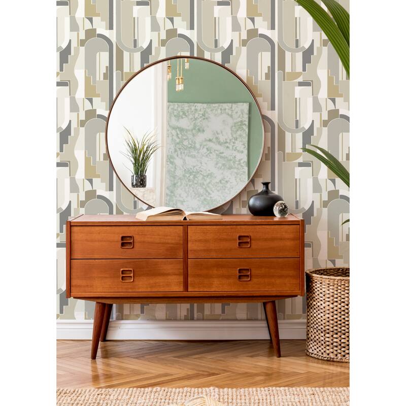 A-Street Prints Odele Stone Geometric Archways Wallpaper