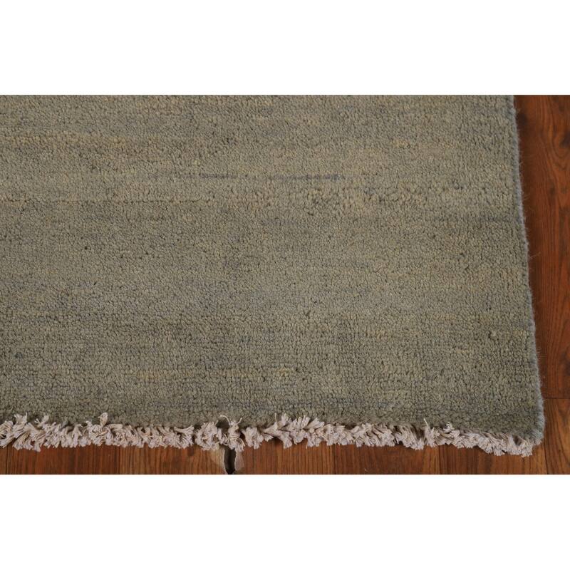 Modern Tribal Gabbeh Oriental Rug Handmade Green Wool Carpet - 2'9" x 4'0"