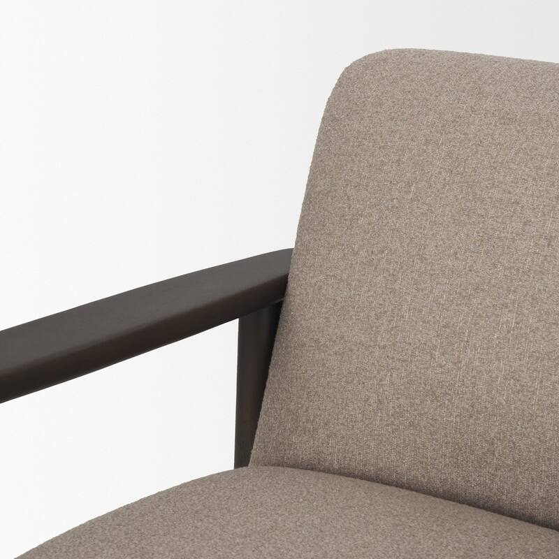 Willmar Textured Mushroom Gray Fabric Espresso Brown Wood Accent Lounge Chair