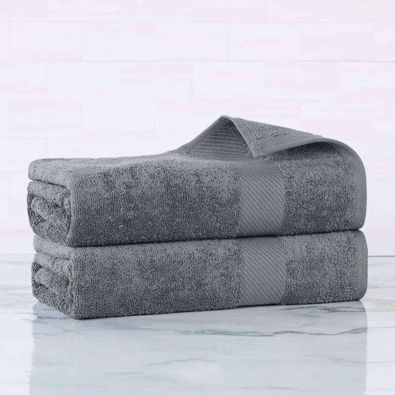 Superior Luxury Solid Highly Absorbent Egyptian Cotton Bath Sheet Towel - (Set of 2)