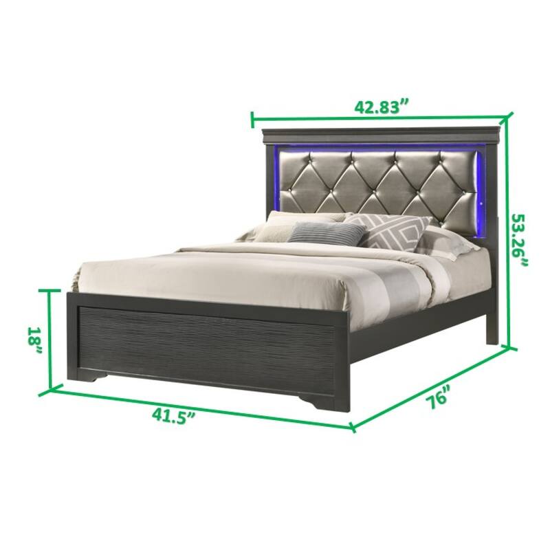 Modern LED Bed made with Wood(Only Bed)