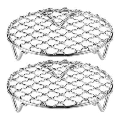2pcs Round Cooking Rack 4.7" 201 Stainless Steel Barbecue Grill with 20mm Legs - 4.7 Inch