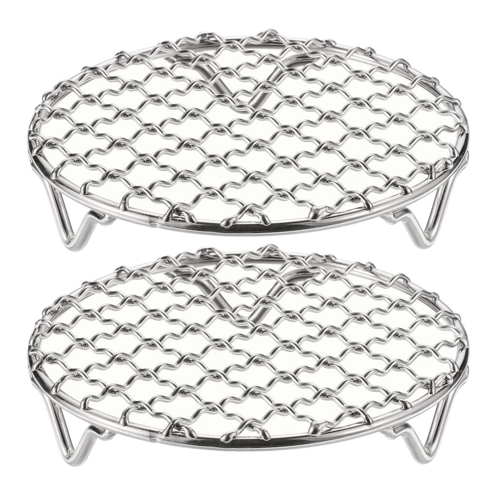 2pcs Round Cooking Rack 4.7" 201 Stainless Steel Barbecue Grill with 20mm Legs - 4.7 Inch