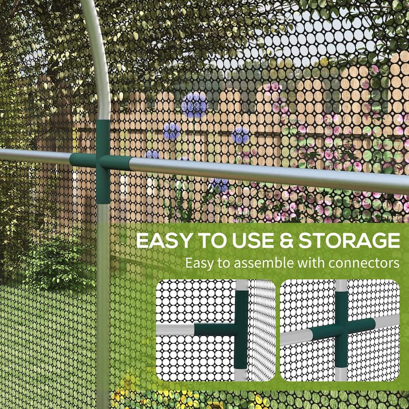 Outsunny 4' x 8' Crop Cage, Plant Protection Tent with Zippered Door and Galvanized Steel Frame, Fruit Cage Netting Cover