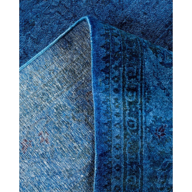 Fine Vibrance, One-of-a-Kind Hand-Knotted Area Rug - Blue, 6' 1" x 9' 1" - 6' 1" x 9' 1"