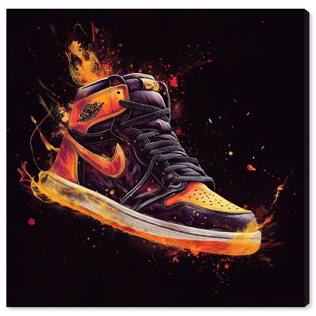 Jumpman on Fire II Canvas by Art Remedy, Gallery Wrapped
