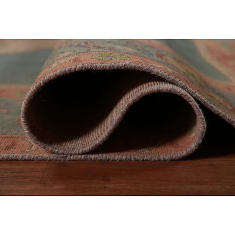 Blue Tabriz Persian Vintage Rug Oriental Handmade Wool Carpet - 9'8" x 12'9"