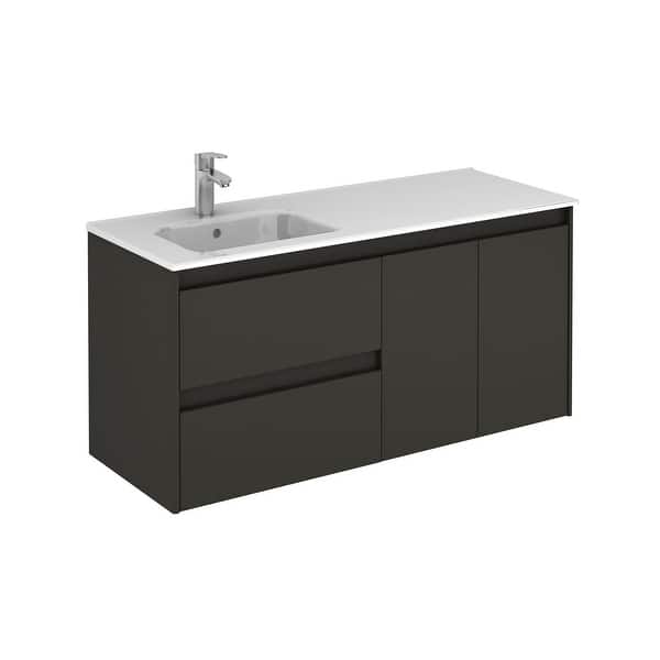 slide 2 of 6, WS Bath Collections Ambra 18" Wall Mounted Vanity Set with Solid