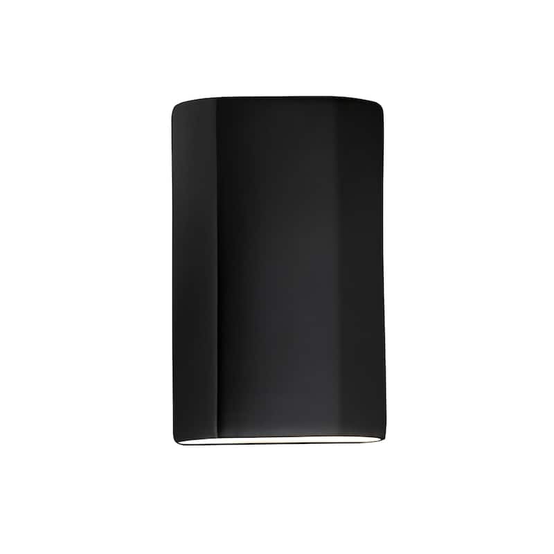 Justice Design Group Ambiance ADA Cylinder Outdoor Closed Top Wall Sconce - Carbon Matte Black