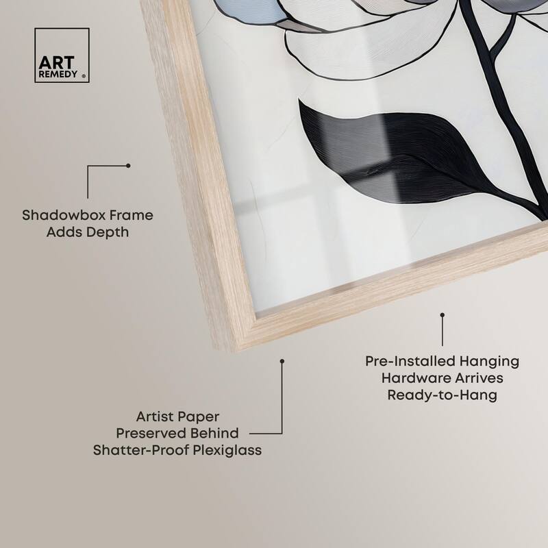 Gray Scale Flower II Shadowbox by Art Remedy
