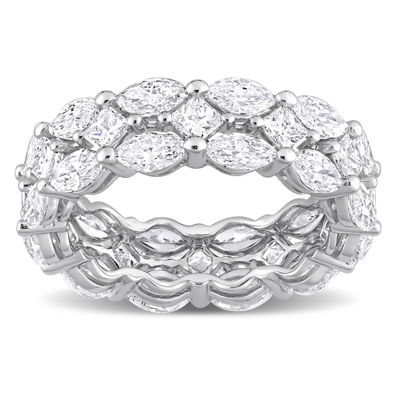 Miadora 4 7/8ct TDW Marquise and Princess-Cut Diamond Full Eternity Band in 14k White Gold