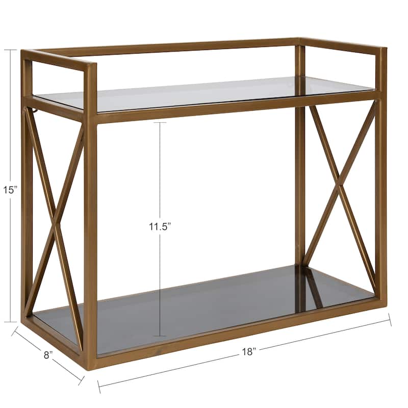 Kate and Laurel Blex Metal and Glass Wall Shelf