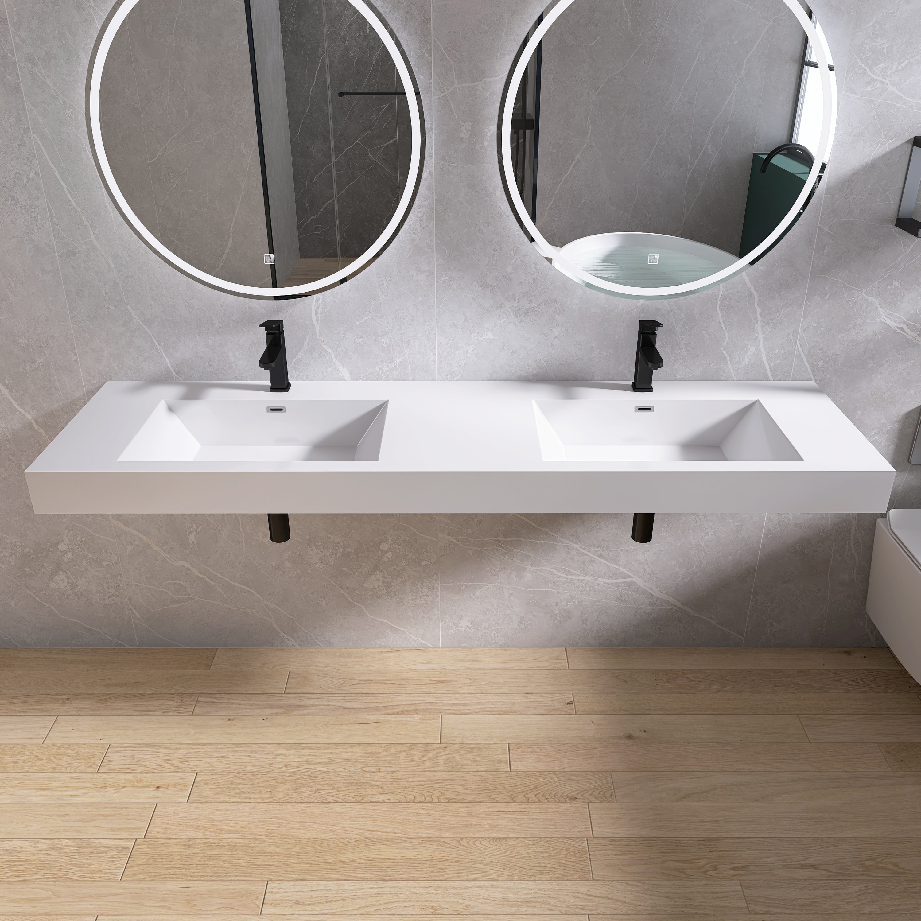 MEDUNJESS 35''/ 47''/ 59'' / 83'' / 71'' Wall Mount Bathroom Sink