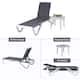 Kozyard Alan Full Flat Aluminum and Polypropylene Resin Legs Patio Reclining Adjustable Chaise Lounge