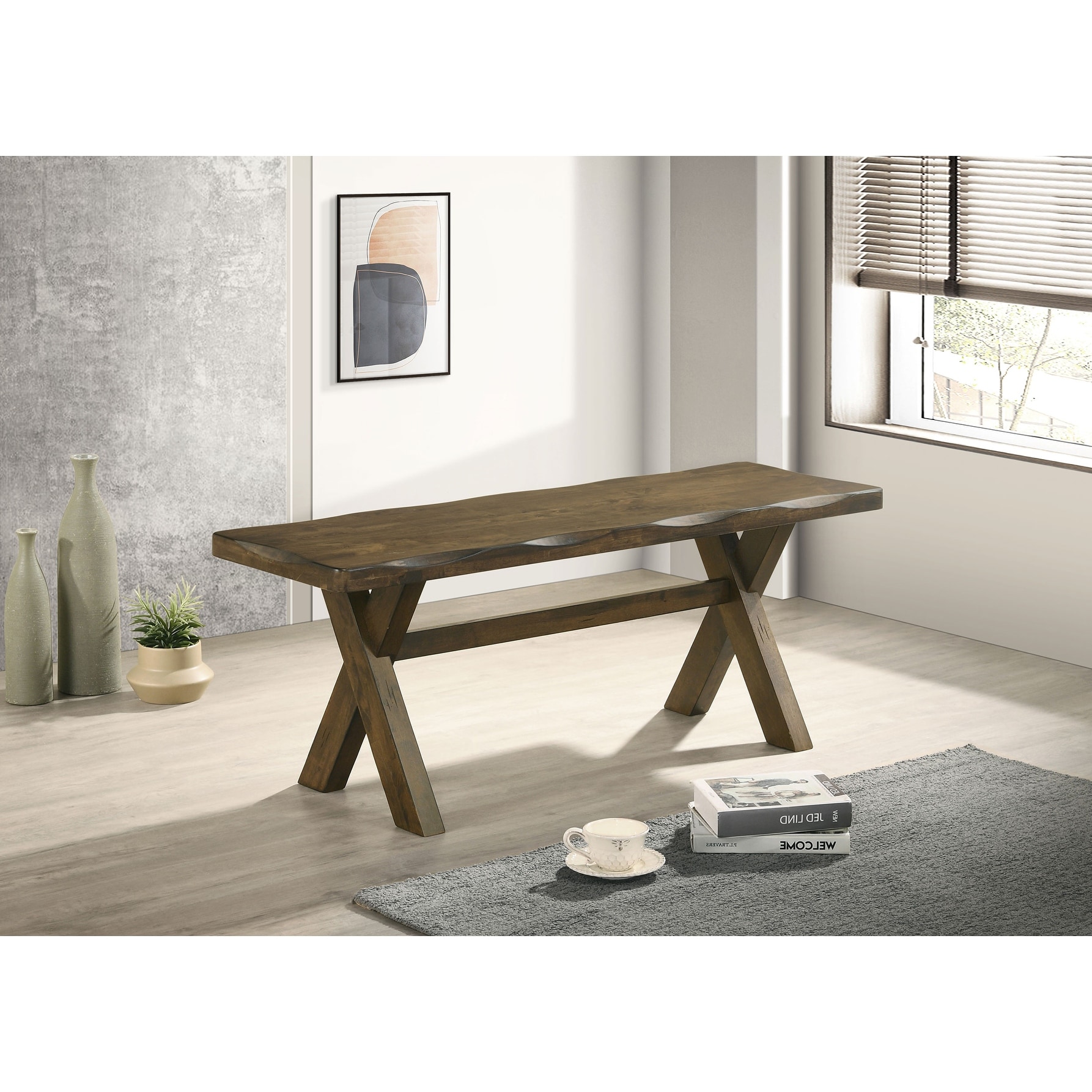 Coaster Furniture Alston X shaped Dining Bench Knotty Nutmeg