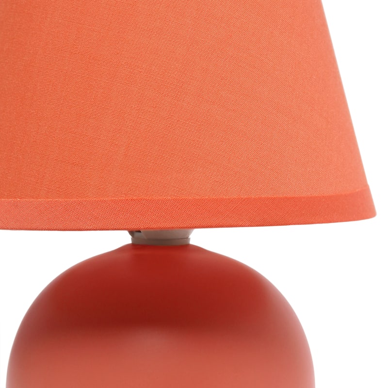 8.66" Petite Orb Lamp Two Pack Set w Matching Fabric Shade
