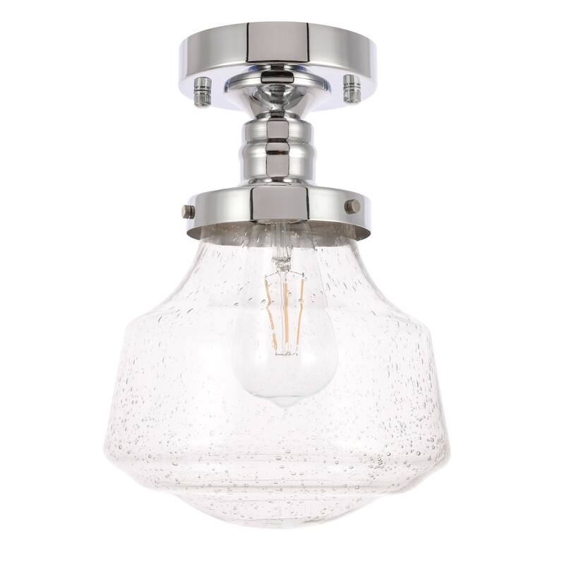 Nyle 1-Light Clear Bubble Glass Flush Mount