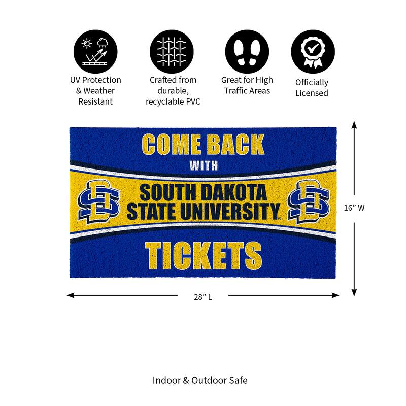 North Dakota State University 28 in. x 16 in. PVC "Come Back With Tickets" Trapper Door Mat