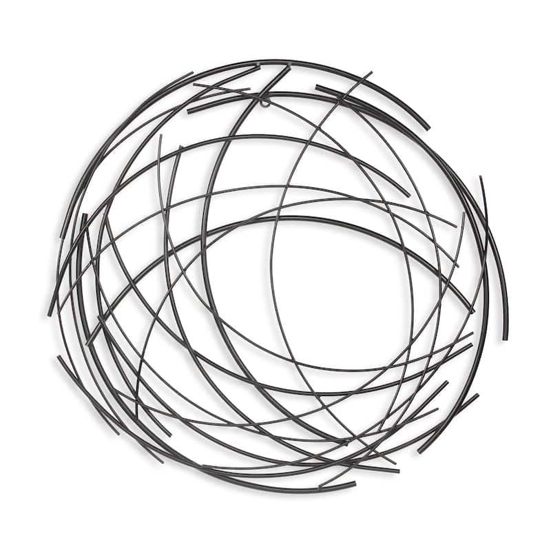 Denine Black Metal Abstract Round Wall Decor