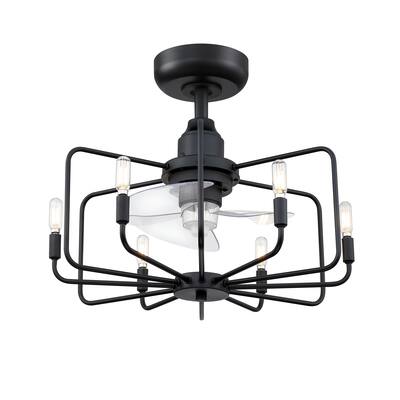 Influencer 22 inch Indoor Ceiling Fan with Clear Blades and LED Light Kit - Black