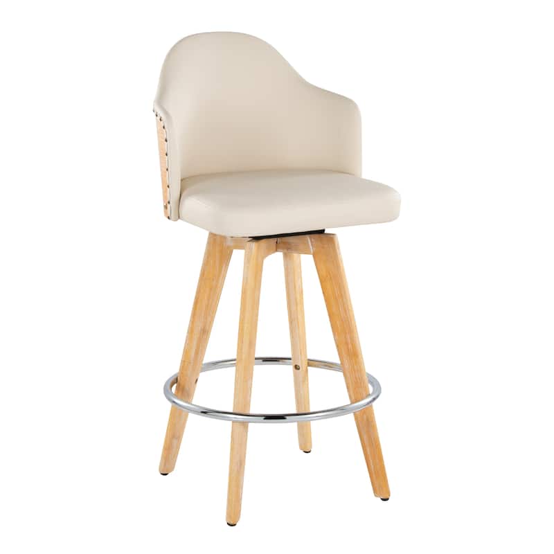 Carson Carrington Valsatra 26" Fixed-Height Counter Stool with Natural Wood Back (Set of 2)