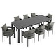preview thumbnail 13 of 17, Tahoe 9-Piece Outdoor Patio Aluminum Dining Set With Extendable Table by Modway